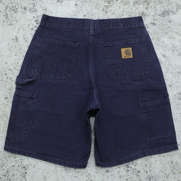 RARE Vintage Carhartt B25 MDT Midnight Blue Carpenter Shorts 30x8.5 - Picture 1 of 14